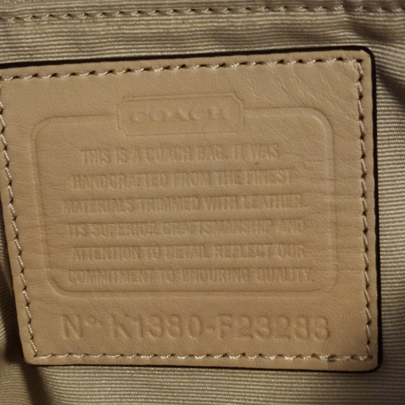 Coach Signature Striped Zebra Tote - Picture 4 of 7